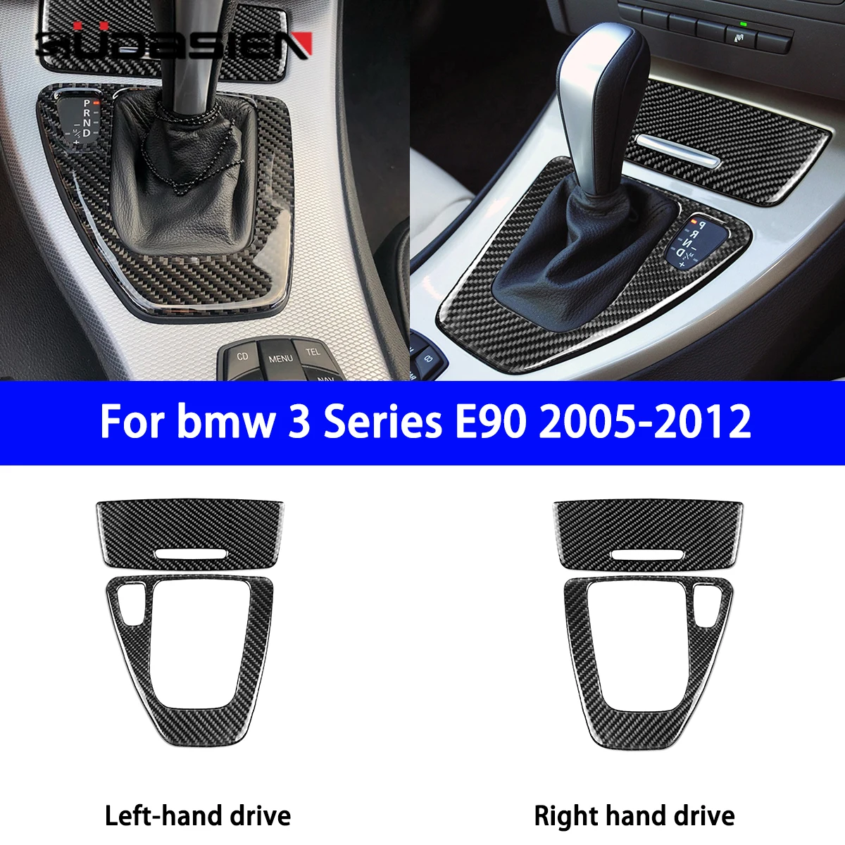 

Suitable for BMW 3 Series E90 2005-2012 Car Gear Shift Package Panel Decoration Sticker Carbon Fiber Interior Modification.