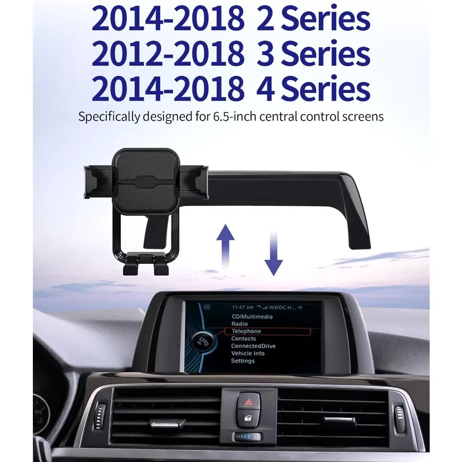 حامل هاتف السيارة لسيارات BMW 3 Series 20122018 2 Series 4 Series 20142018 مع دوران 360 وشاشة 6.5 بوصة مشبك ثابت Universa