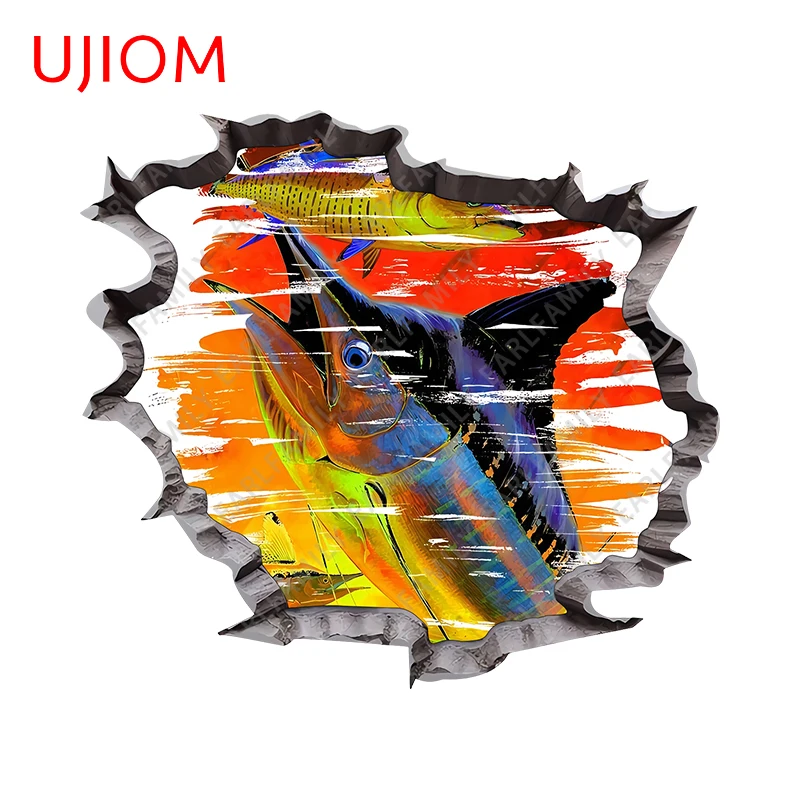 UJIOM Attractive Fish Wall Stickers Personal Kids Room Smart Home Laptop Desk Decals Adhesive Waterproof Wallpapers Decor