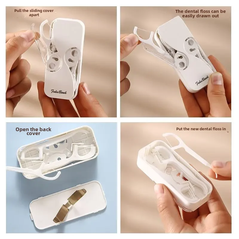 Dental Floss Box Portable Small Disposable Dental Floss Storage Box Household Automatic Pop-up Storage Toothpick