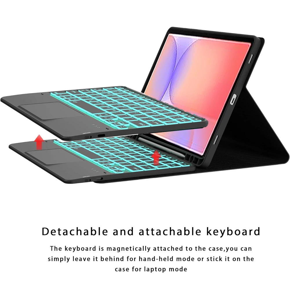 حافظة لهاتف سامسونج جالاكسي تاب S10 لايت 10.9 بوصة، غطاء لوحة المفاتيح لهاتف سامسونج جالاكسي تاب S10 لايت 10.9 بوصة (الطراز: SM-X400/X406B)