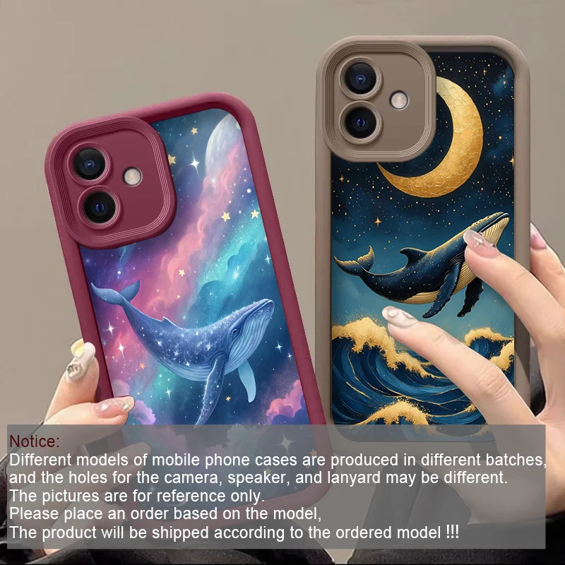 Retro Cartoon Starry Sky Blue Whale Printed Phone Case for Xiaomi 17 PRO MAX 15T Pro 15 Ultra 14T 14 13 12T 11 Lite Soft Covers - view 2