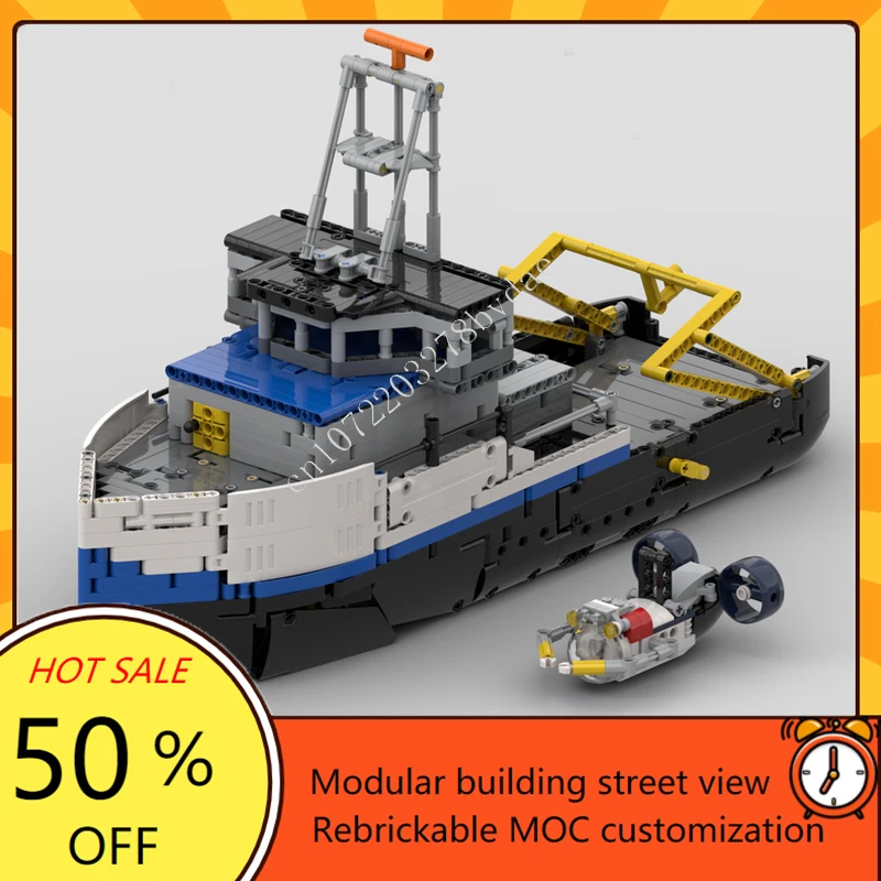 

1483 шт. MOC Research Vessel, пазлы на заказ, модель военного корабля, набор для технического образования, сделай сам, сборка, креативная детская игрушка-головоломка, рождественский подарок