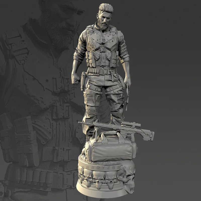 

50mm 75mm 90mm The Punisher Resin Model Figure Gk Micro Miniature 3d Printed White Model Toy Unassembled And Unpainted Kit