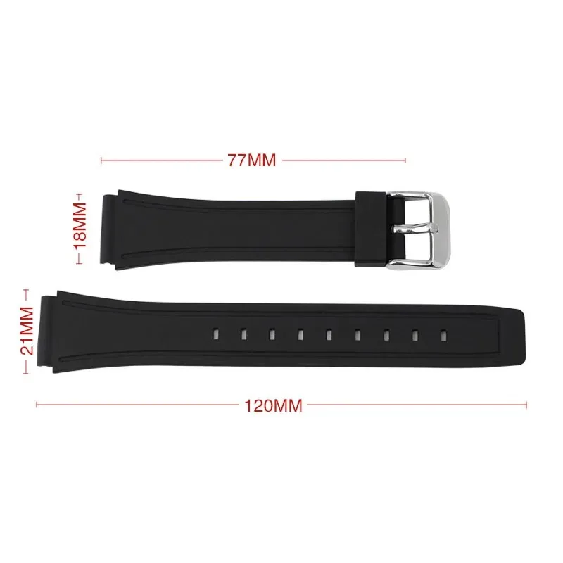 18mm Rubber Silicone Watch Strap for Casio F-91W F-84 F-105 F-108 F-A158 F-168 AE1200 AE1300 Waterproof Universal Sport Bracelet