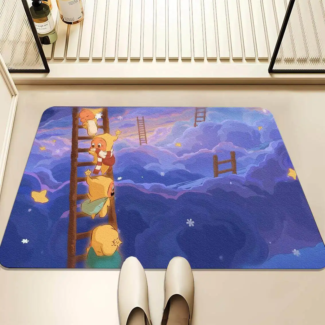 

Коврик VIKAMA Cute Purple Cartoon Twinkle Twinkle, нескользящий коврик для ванной, коврик для вечеринок, коврик для спальни, ковер для гостиной, домашний декор