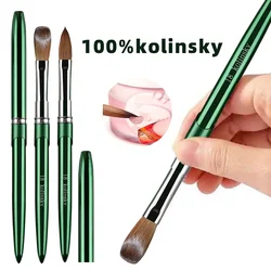 New High Quality Kolinsky Acrylic Nail Brush New Product Metal 100% Pure Kolinsky Brush for Acrylic Nails Sizes 2-18 Nail Tool