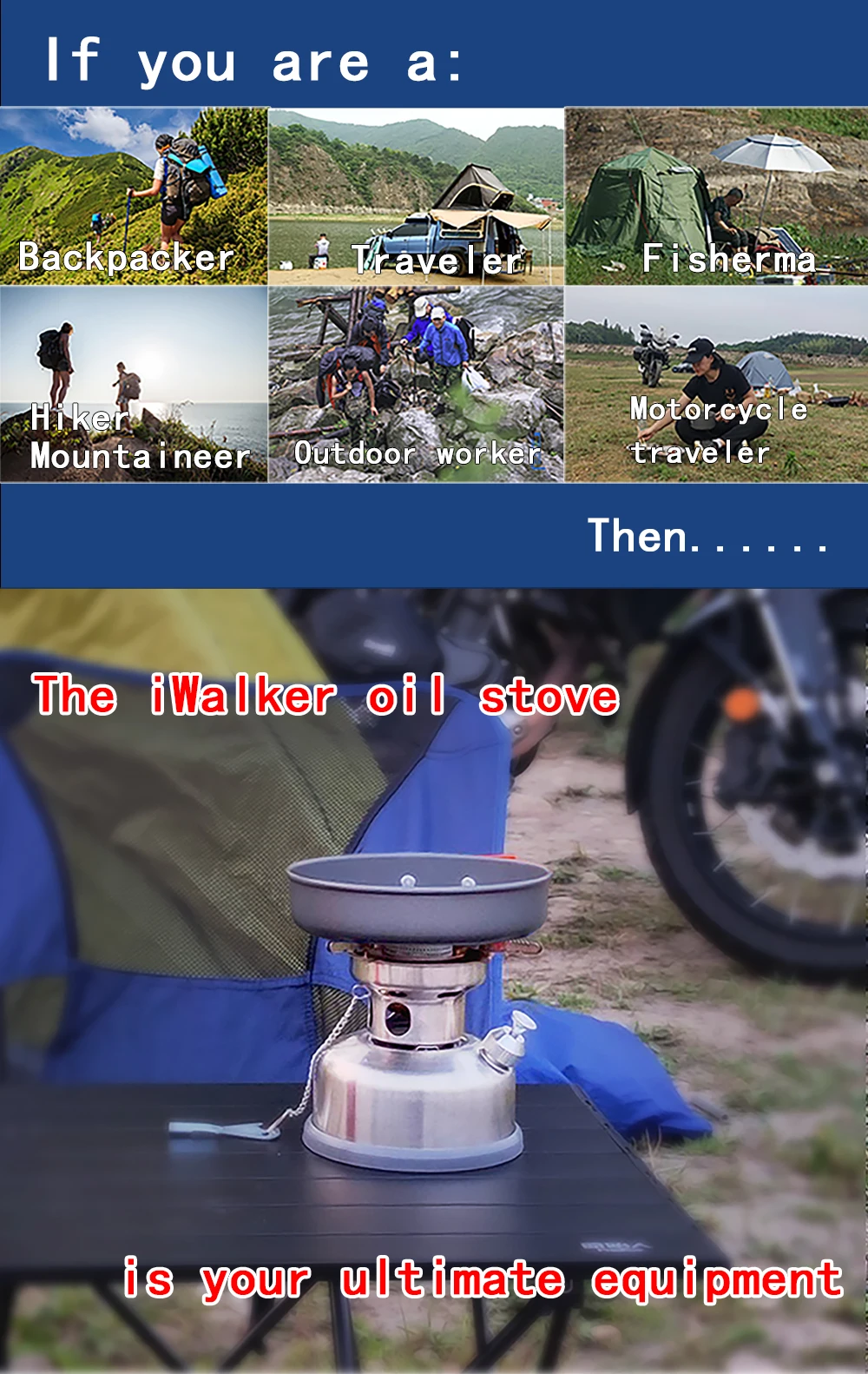 IWALKER AG53 Benzinkocher, tragbarer Mini-Campingkocher aus Edelstahl mit hoher Leistung und geräuschlosem Brenner, Outdoor-Reisen und Picknicks – Detail 29
