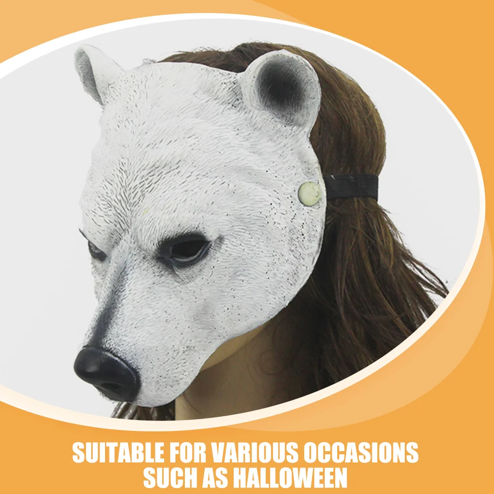 Polar Bear Mask Costume Party Accessories Halloween Costumes Animal Face Realistic