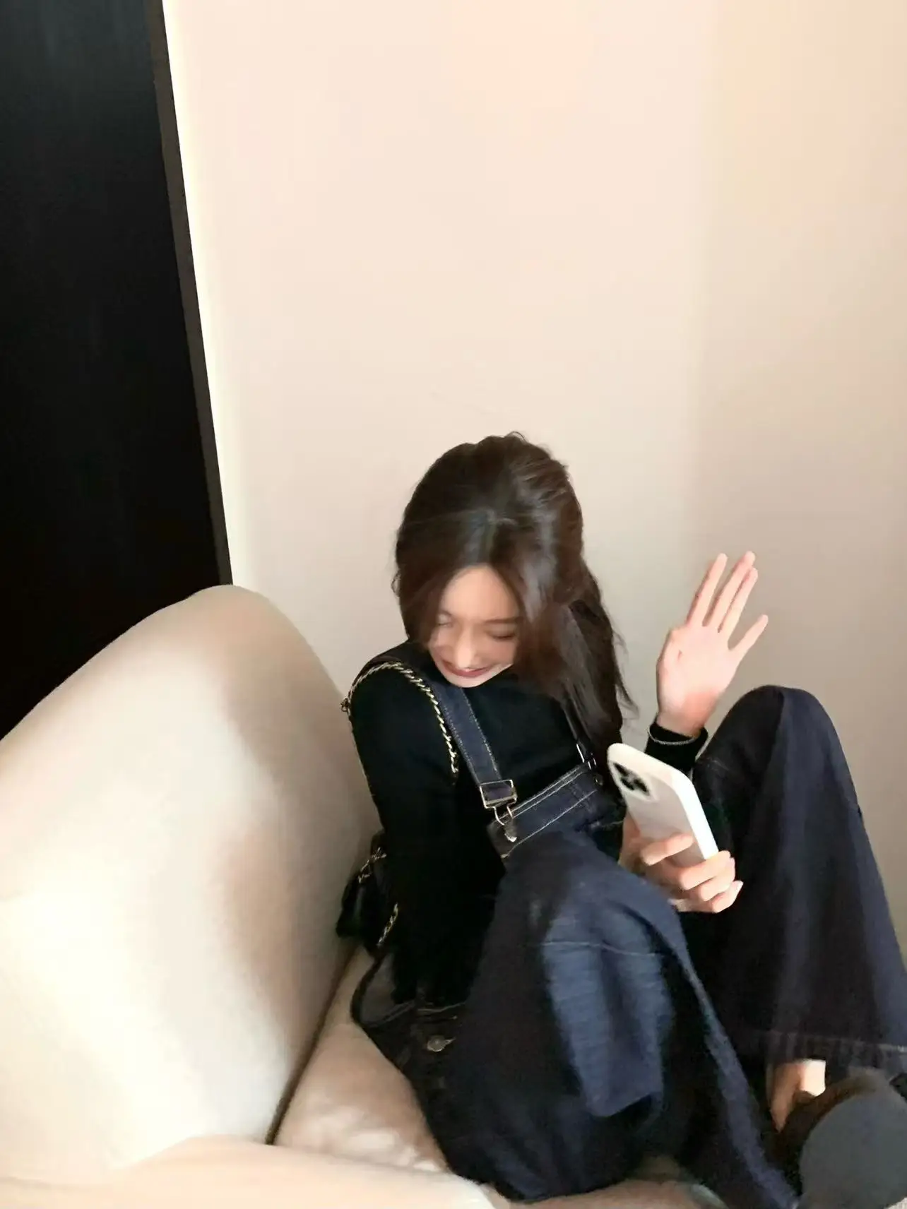 

JongLimit осенние новые свободные джинсовые комбинезоны с прямыми штанинами, женские модные хлопковые теплые женские джинсы с высокой талией для повседневного использования