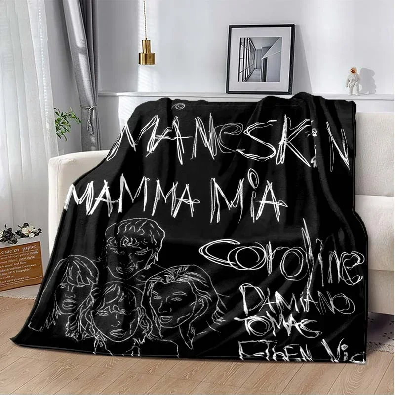 Maneskin Logo Blanket, Lightweight Warm Insulation Sofa Bed Office Car Knee Pads Blankets,Decke,couverture,stragulum