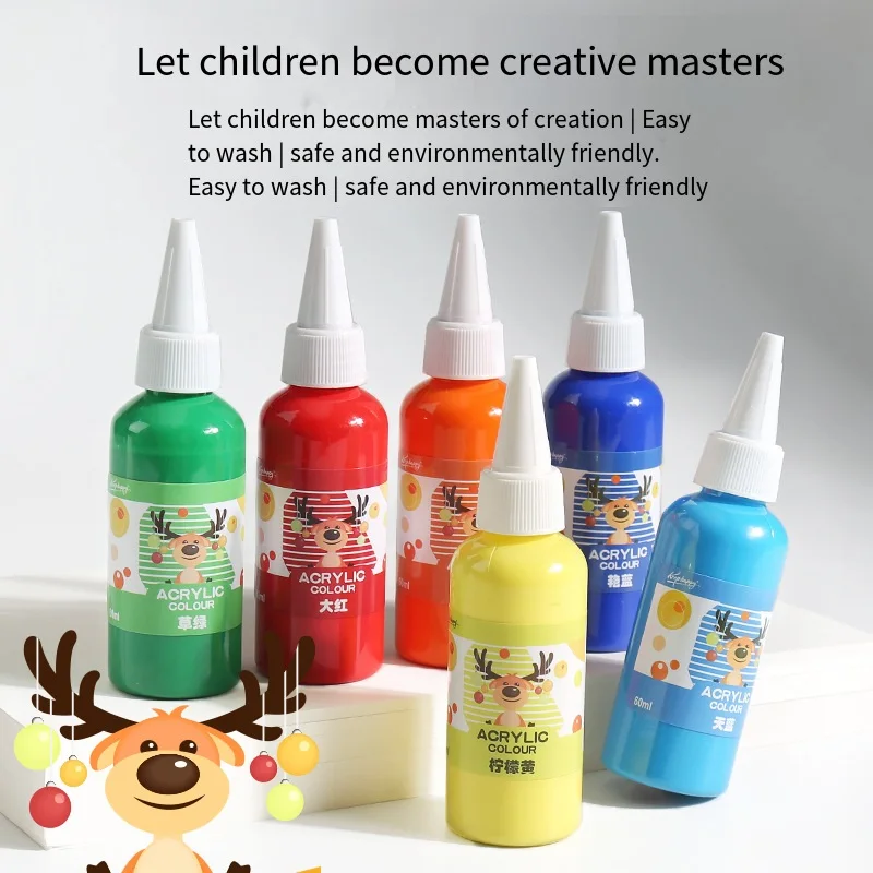 

6/12/18/24 Colors Acrylic Paints 60ml Children's Stone Painting Coloring Paint Set Handmade DIY Art Paint Set Art Supplies