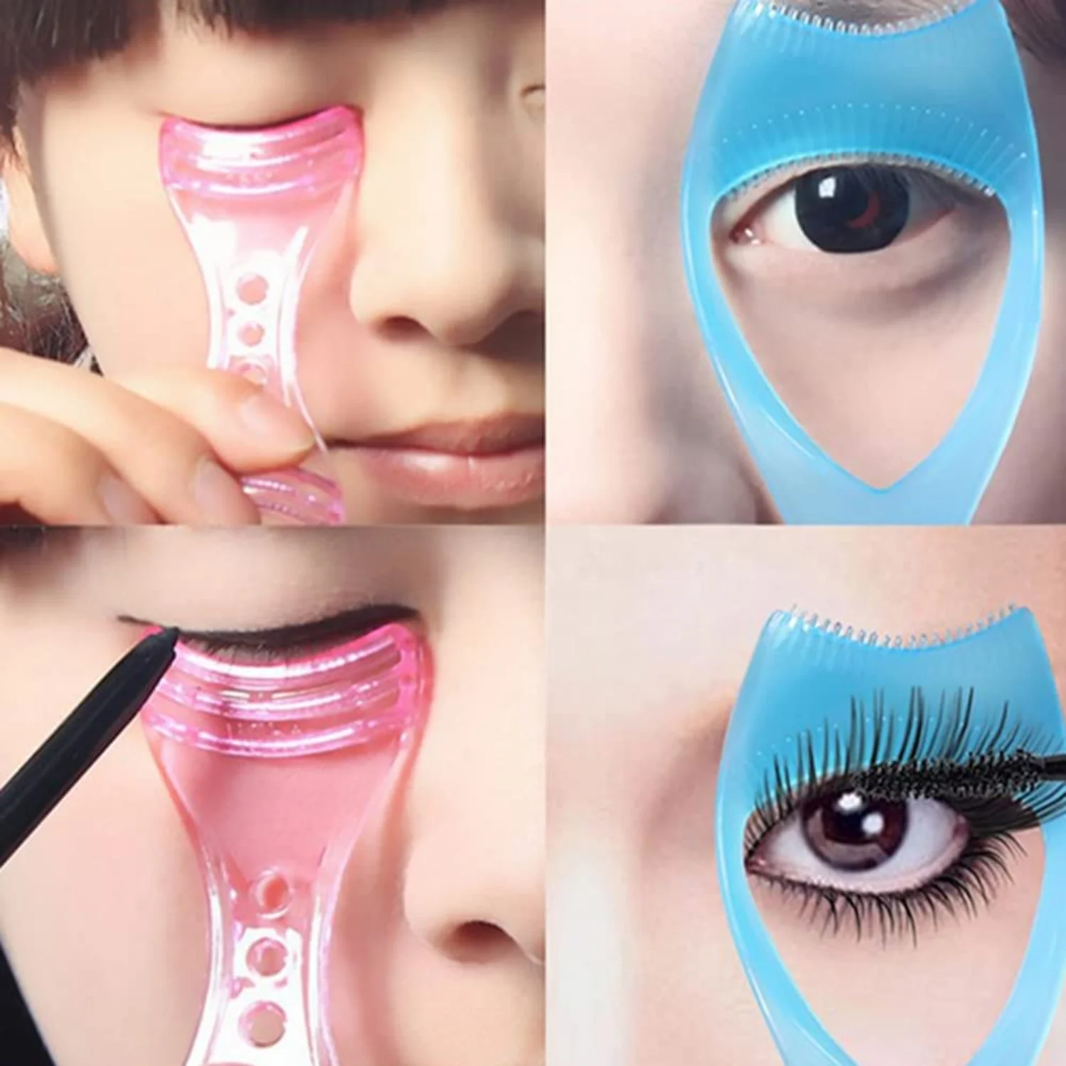 이 2Pcs 마스카라 쉴드 메이크업 도구로 속눈썹을 강화하세요 - 위쪽 및 아래쪽 속눈썹 보호기 및 강화제. 완벽함을 달성하다