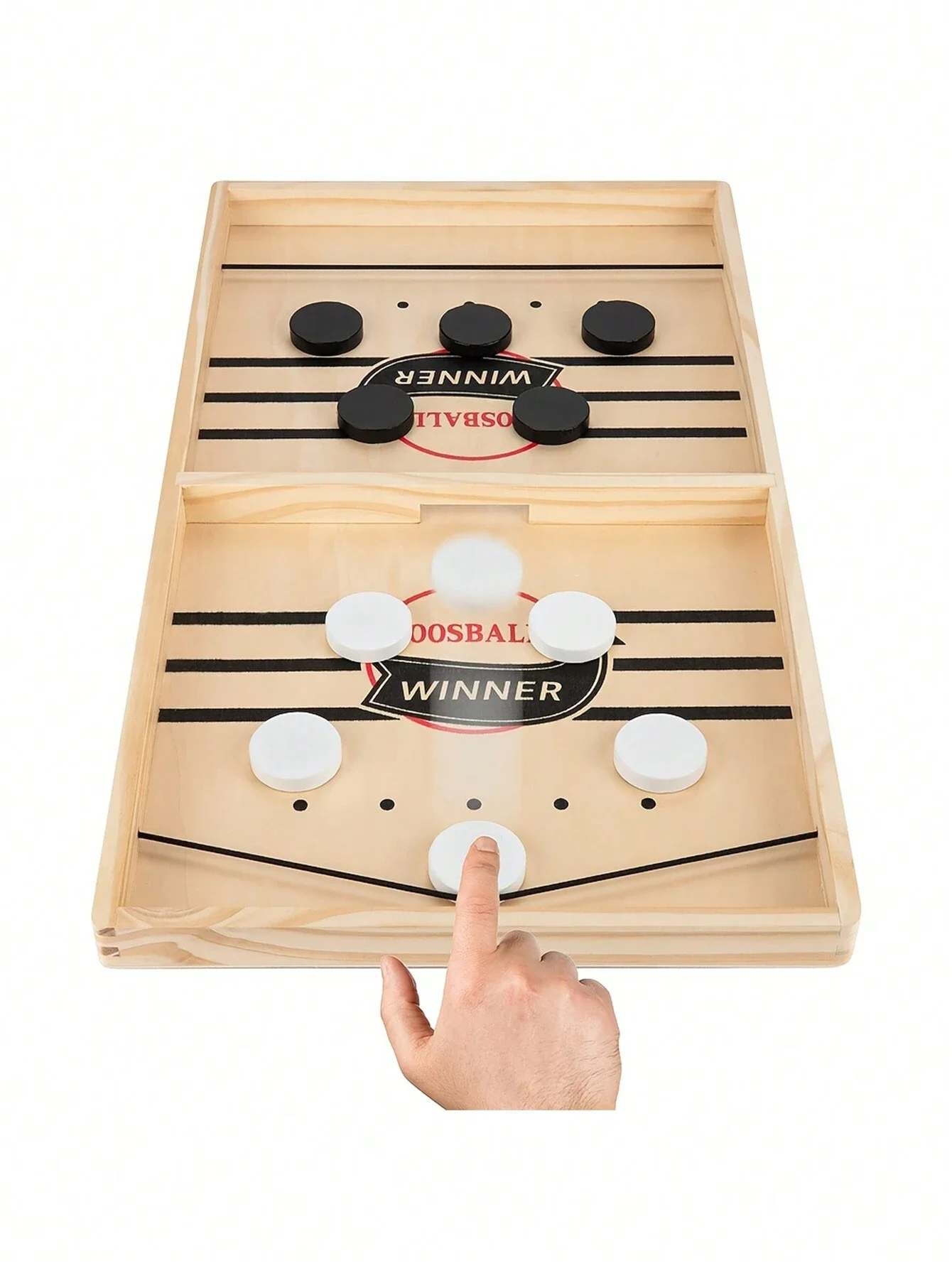 1 Set Wooden Desktop Quick Ice Hockey Game Toys Vs Human Slingshot Ice Hockey Game Wooden Board Family Party Table Game Suitable