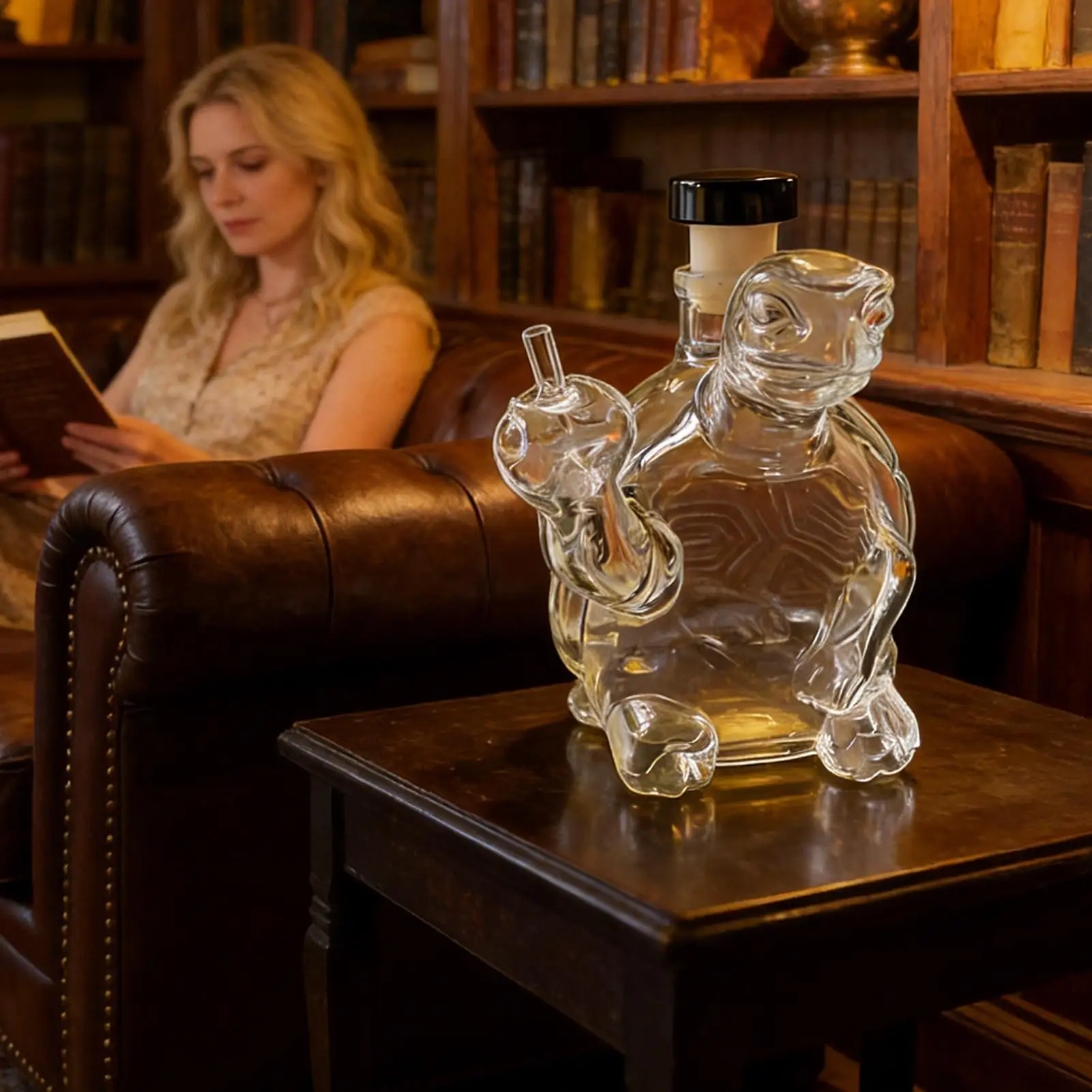 Whiskey Decanter Glass Clear Turtle Home Decor Animal Liquor Decanters Alcohol Bottles for Men Brother Dad Birthday Christmas