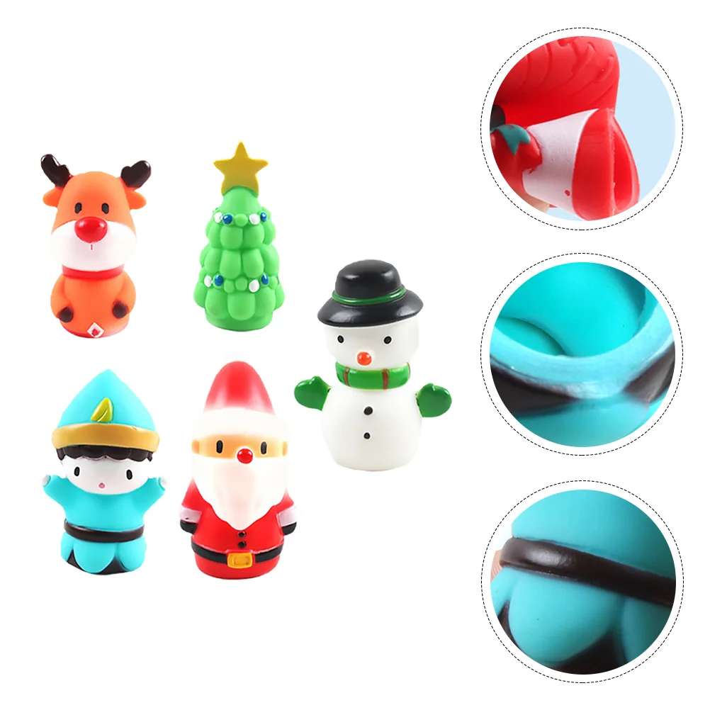 

5 Pcs Christmas Finger Cots Puppets Nail Strips Dolls Toy for Kids Hand Toys Mini