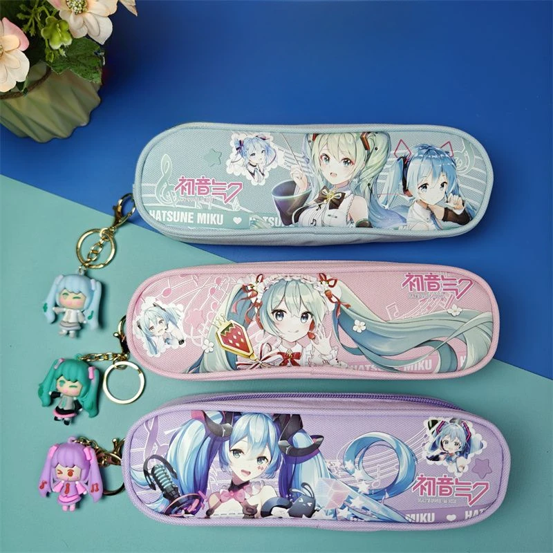อุปกรณ์ต่อพ่วงอะนิเมะ Hatsune Miku กล่องดินสอการ์ตูนนักเรียนความจุขนาดใหญ่สะดวกเครื่องเขียนกล่องดินสอของขวัญวันหยุด