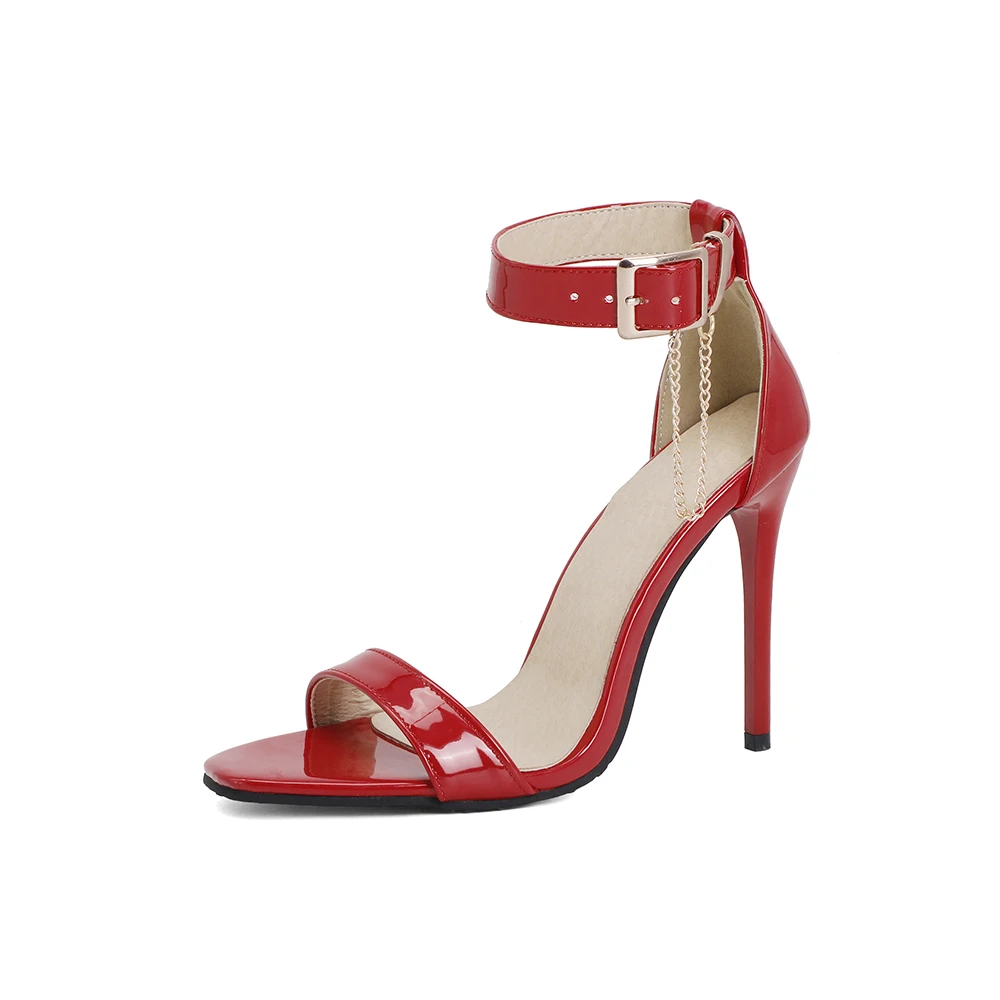 Brand New Sweet Black Red Women Dress Sandals Sexy High Spike Heels Office Lady Nude Shoes Big Small Size 11 32 43 45 48