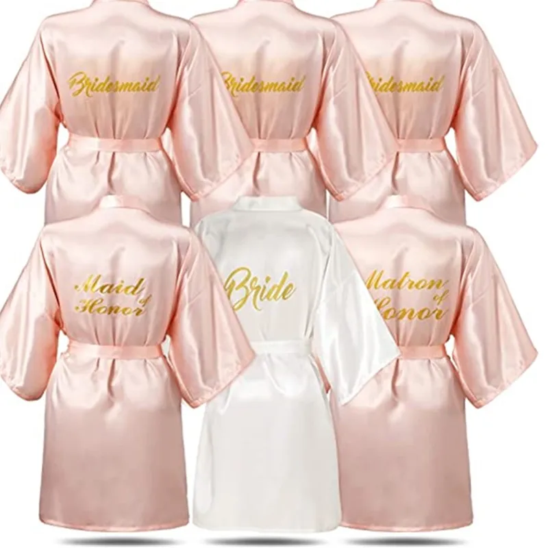 6 bridesmaid robes wedding bridal gown honor maid gown wedding gown bridal party gift, pink