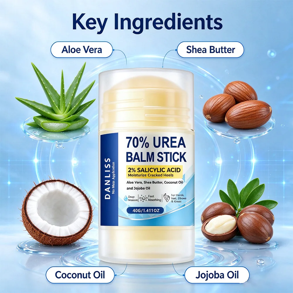 70% Urea Balm Stick with 2% Salicylic Acid, Moisturize Cracked Heels, No Mess Application, Deep Moisture & Fast Absorbing.