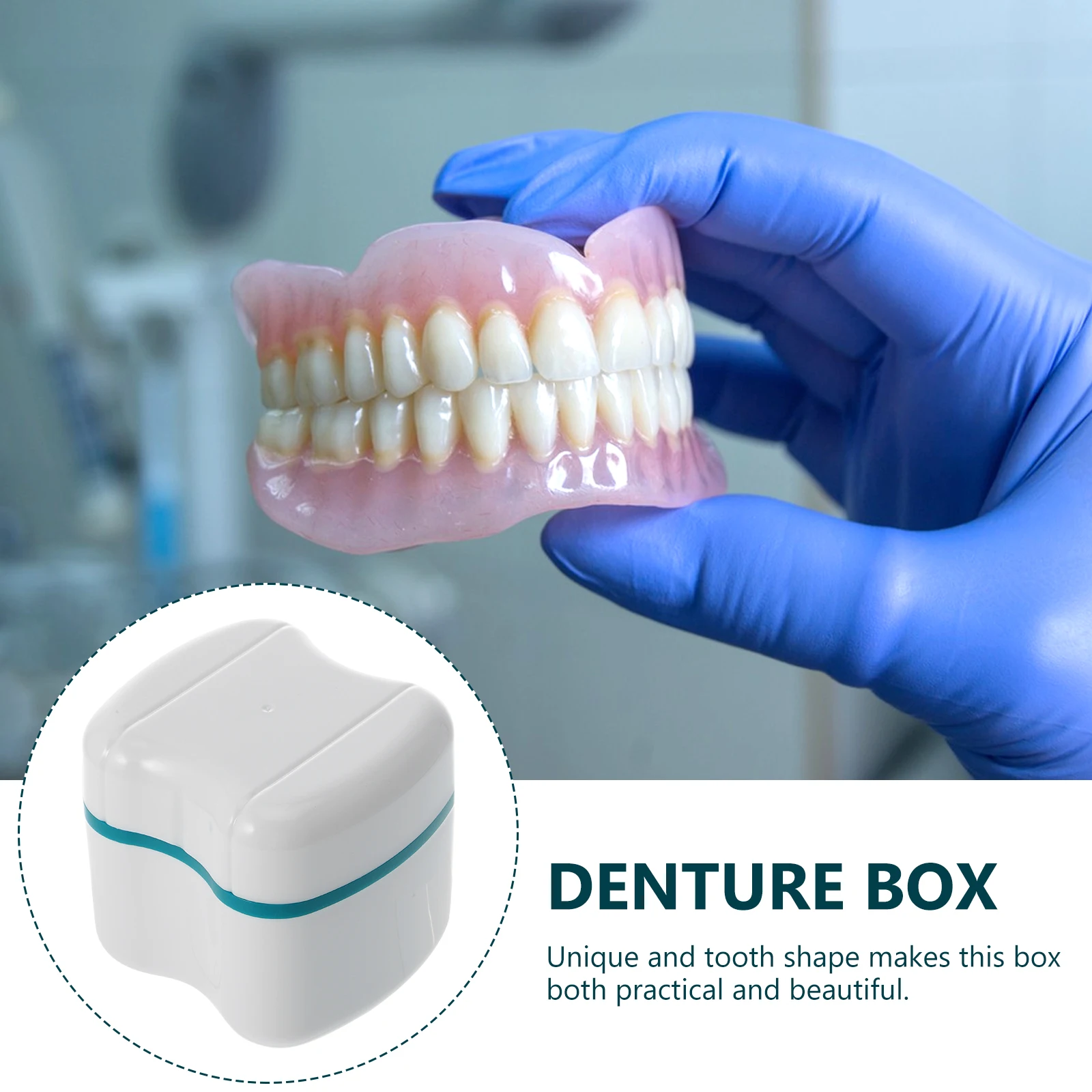 

Denture Box Dental Prosthesis Retainer False Teeth Fake Tooth Storage First Bath Rinse Dentures Case Oral