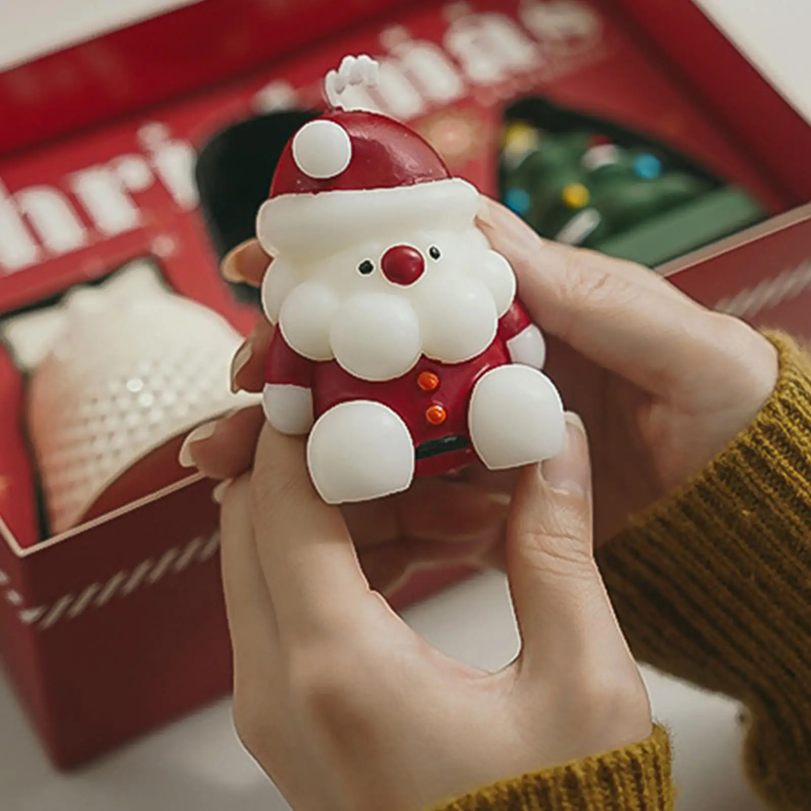 عطلة الشموع المعطرة 3 قطع جرس على شكل سانتا كلوز شجرة عيد الميلاد ديكور المنزل شمعة معطرة عطلة ديكور للطاولات للبالغين #1