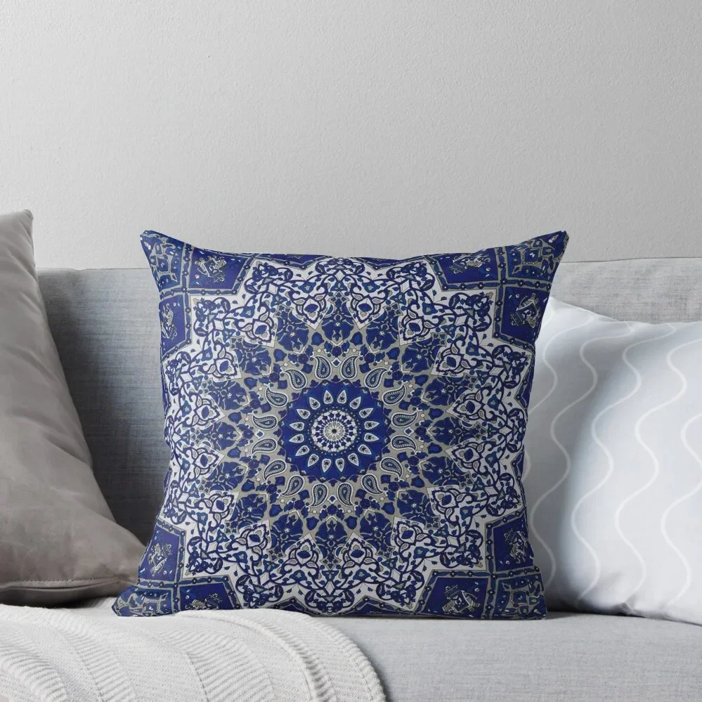 

Andalusia Blue Alhambra Traditional Moroccan Artwork Throw Pillow