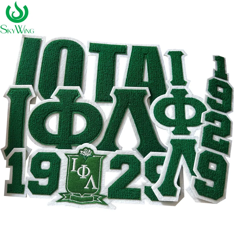 Iota Phi Lambda Sorority Chenille Greek Letter Iota Phi Lambda 1929 Iron on Towel Patch for Sweatshirt and Jacket