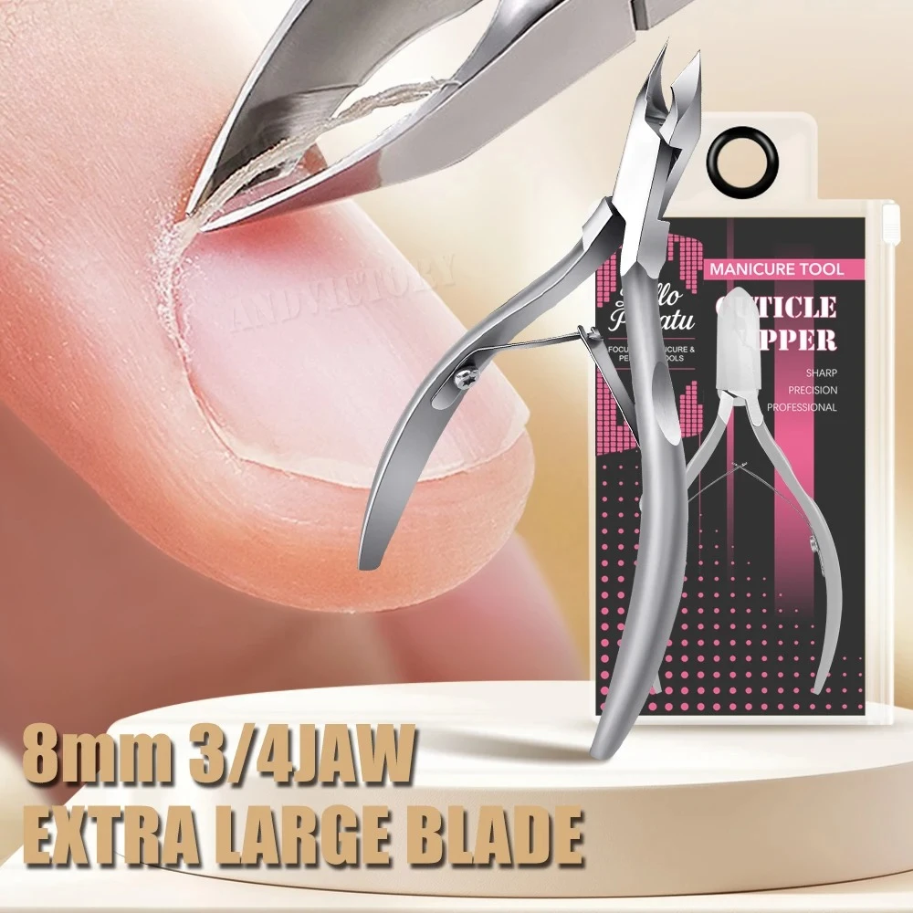 

1Pcs 8mm Cuticle Nippers Trimmer 3/4 Jaw Cuticle Scissors Stainless Steel Clippers Cutter Remover Pedicure Manicure Nail Tool