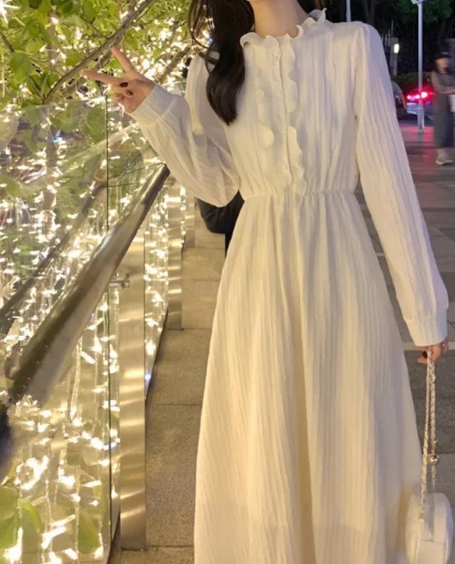 2026 Apricot Dress Autumn/Winter New Women's Long Sleeve