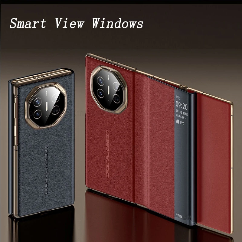 

For Huawei Mate XTs Smart View Windows Luxury Leather Phone Case For Huawei Mate XT GRL-LX9 GRL-AL10 Full Protective Flip Cover
