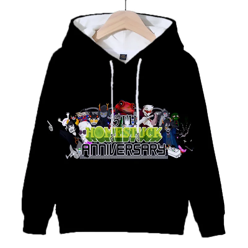 Homestuck 3D Digital Print Custom Hoodied Cartoon Image Long-sleeved Polyester Fiber Fabric Top Adult Hat Hoodie Pullover Y2k