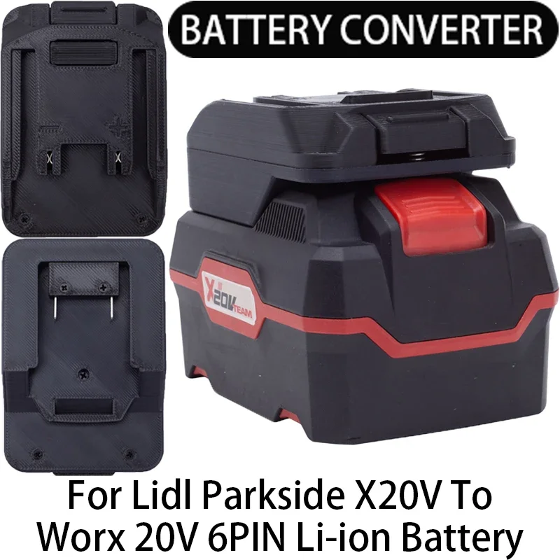 

Adapter/Converter for Worx 20V 6PIN Li-ion tools to Lidl Parkside X20V Li-ion battery adapter power tool accessories