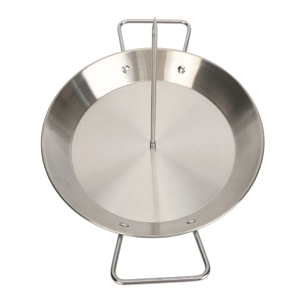 Stainless Steel Vertical Skewer Set Silver Round Pan Shawarma Spit Stand Detachable Spikes Polished Finish Al Pastor Skewer view 3