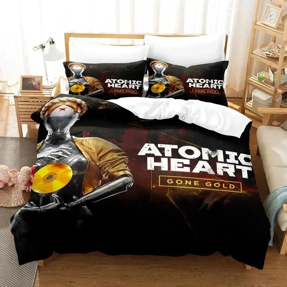 Game Atomic Heart Bedding Set Duvet Cover Sheet Printed Bed Set Pillowcase Bed Full Queen King Size Comforter Bedroom