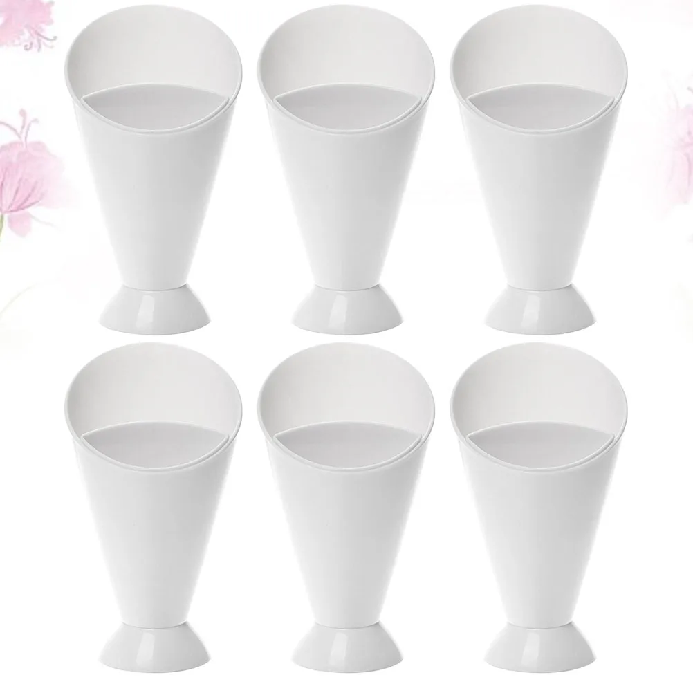 

5pcs Salad Cup French Fry Cone Dipping Cups Bowls French Fry Holder for Home Restaurant Hotel (White)