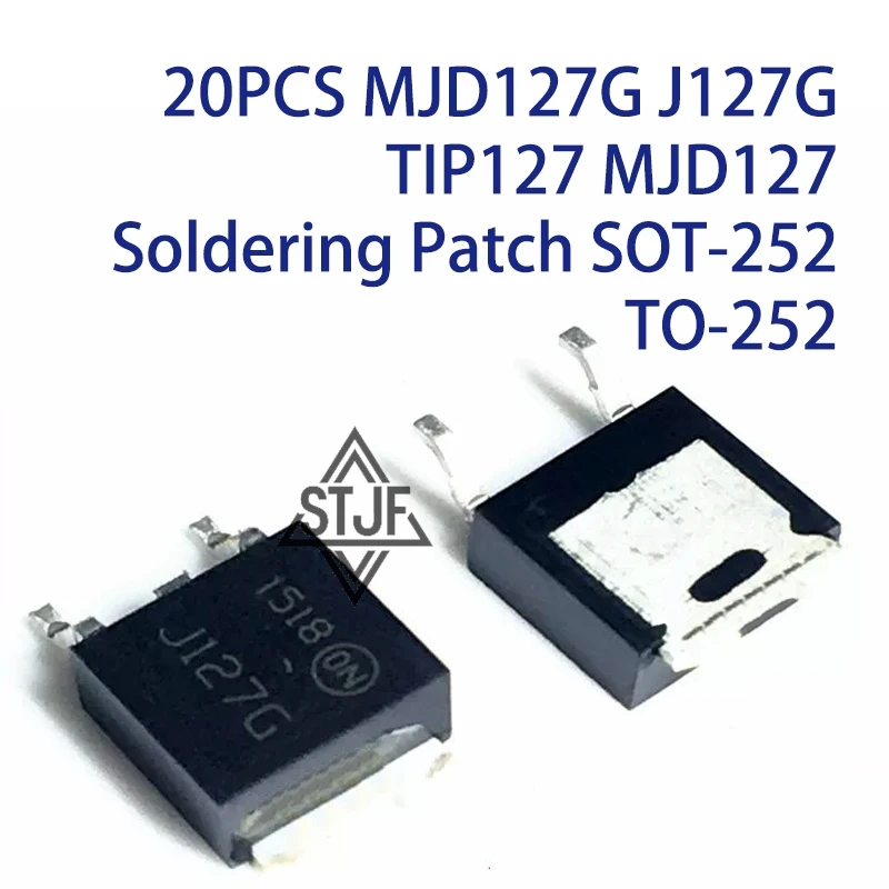20PCS MJD127G J127G TIP127 MJD127 Soldering Patch SOT-252 TO-252