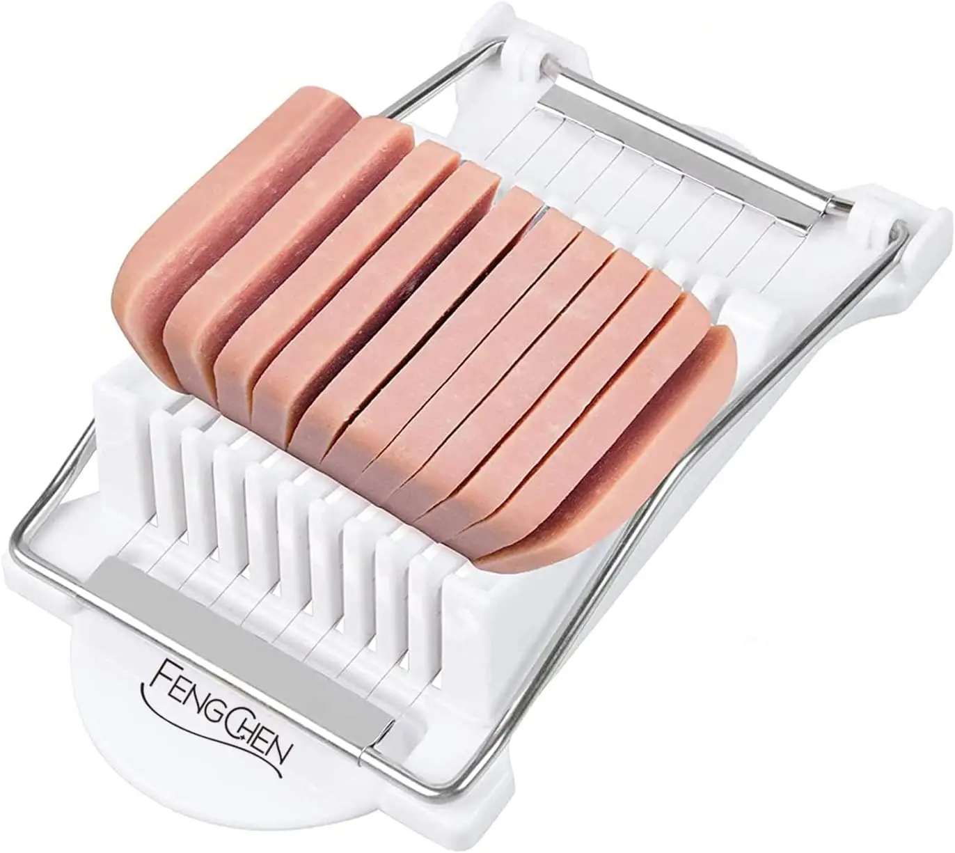 Cortador de Carne para Almuerzo, Cortador de Spam con 10 Alambres de Acero Inoxidable, Herramienta para Rebanar Huevos, Plátanos y Aguacates