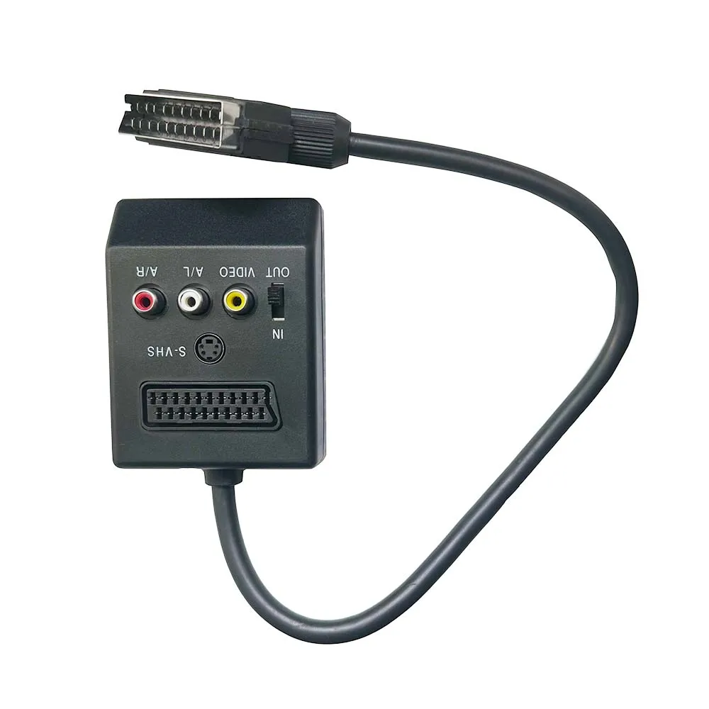 Cable de interruptor convertidor S-video/Scart/RCA AV a Scart con cable Scart incorporado Cable de extensión bidireccional Scart a AV/Scart