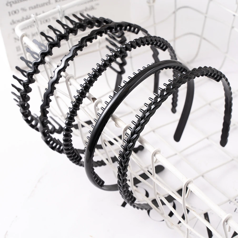 Matte Black Hair Hoop Non-Slip HairBand Female All-Match Press Hair Head Buckle Bezel Headband Girl Serrated Hair Accessories