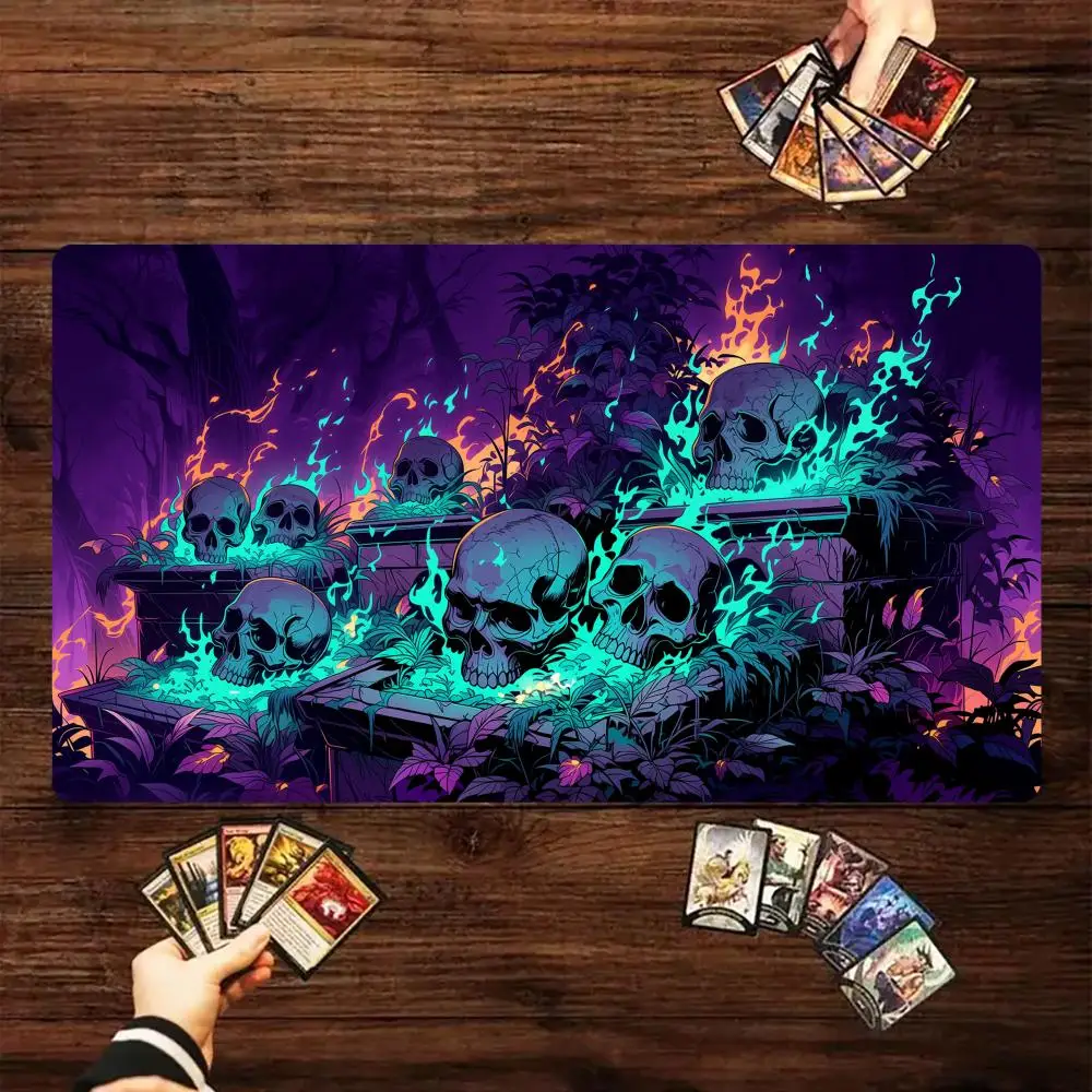 

Dark Art Nether Skeleton Magic Card Battle Mat MTG Playmat Anti-slip Base 35X60CM gathering gaming mats Board Game Mat for TCG