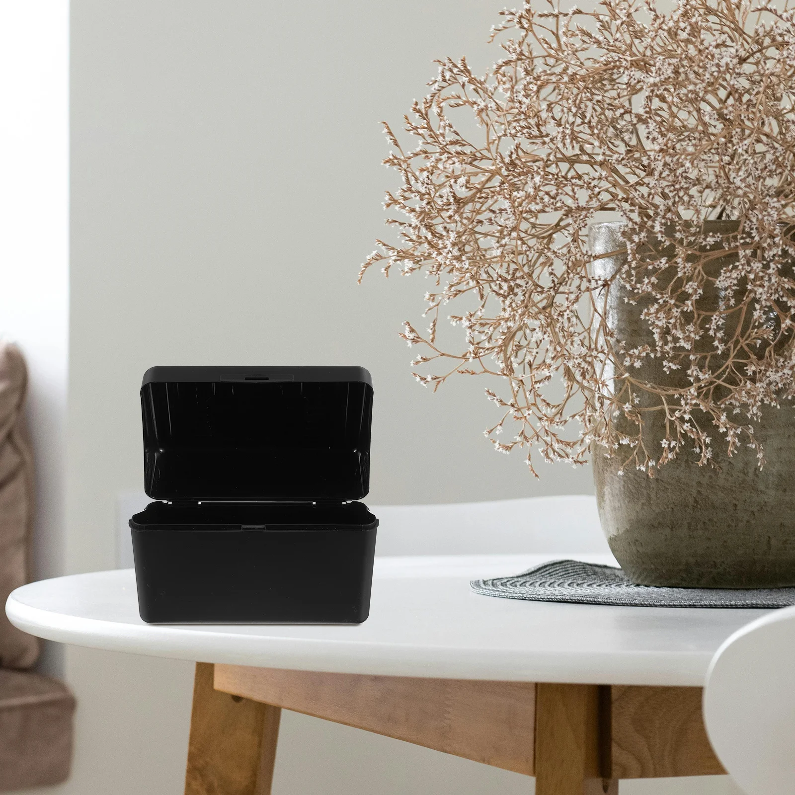 

1 Set Desktop Notecard Storage Box 5.7X3.5X3.1Inch Plastic Index Card Organizer With Locking Lid For Office Home Recipe Card