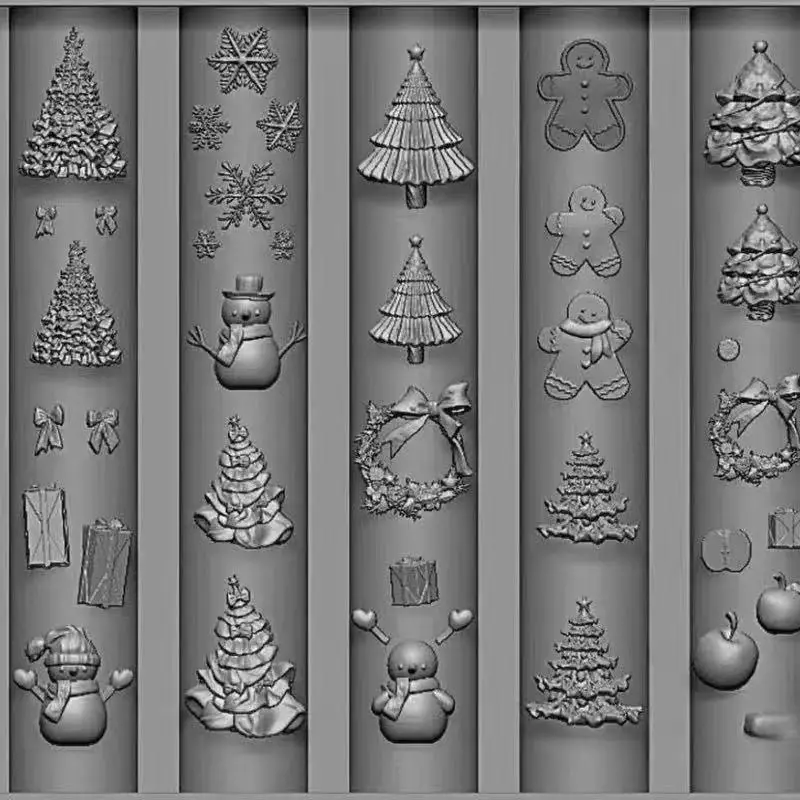 1 قطعة لطيف عيد الميلاد مسمار الفن قوالب قالب رائع لصنع الأظافر ثلاثية الأبعاد مانيكير لتقوم بها بنفسك أدوات الديكور سيليكون Stencilc