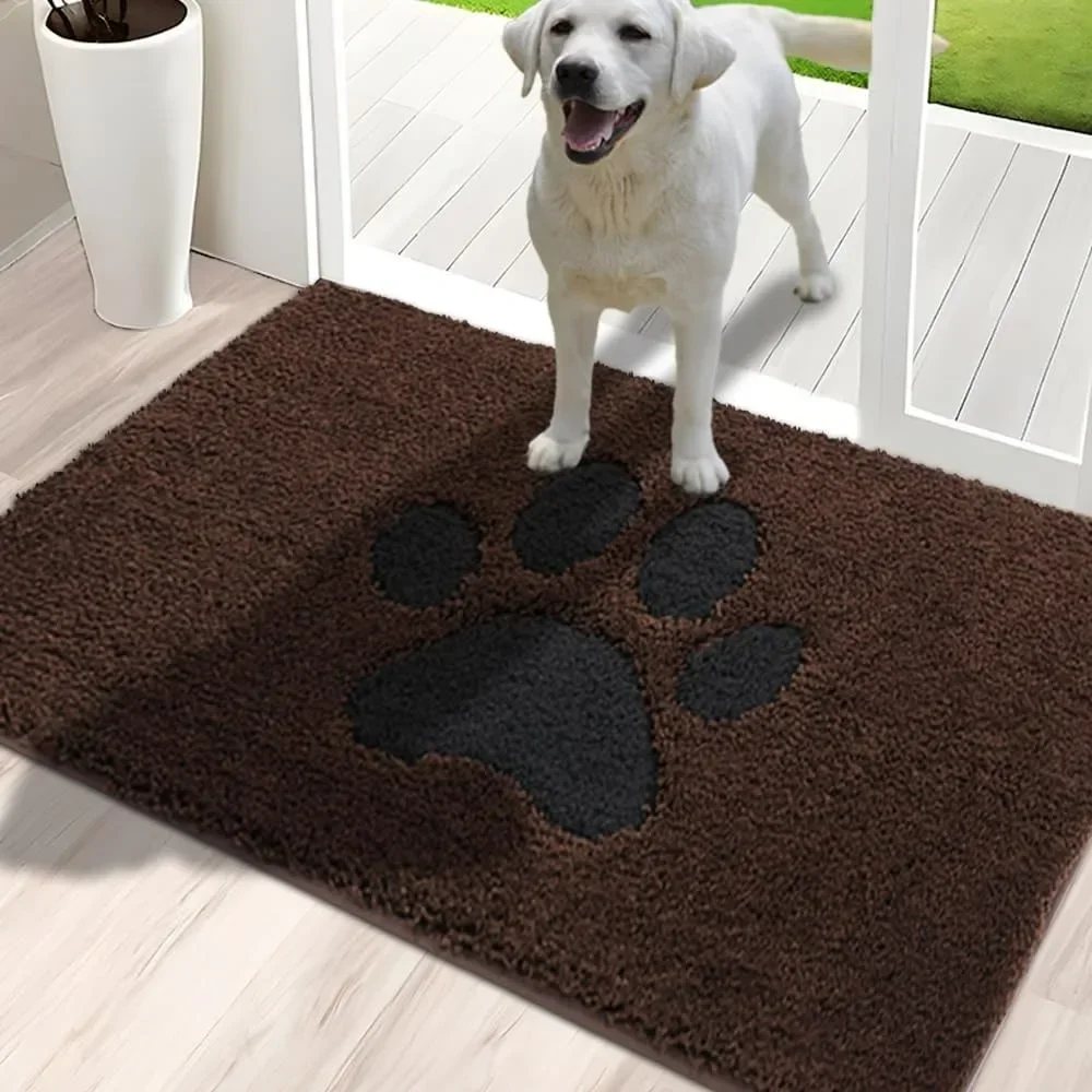 

Indoor door mat 34 "x 59", super absorbent, with anti slip back, washable and insect catching interior entrance door mat, brown