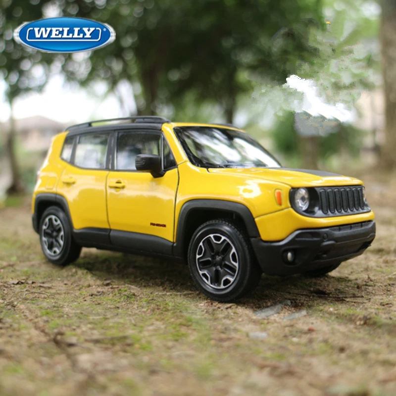 WELLY 1:24 Jeep Renegade SUV Alloy Car Model Diecasts Metal Toy Off-road Vehicles Car Model High Simulation Collection Kids Gift