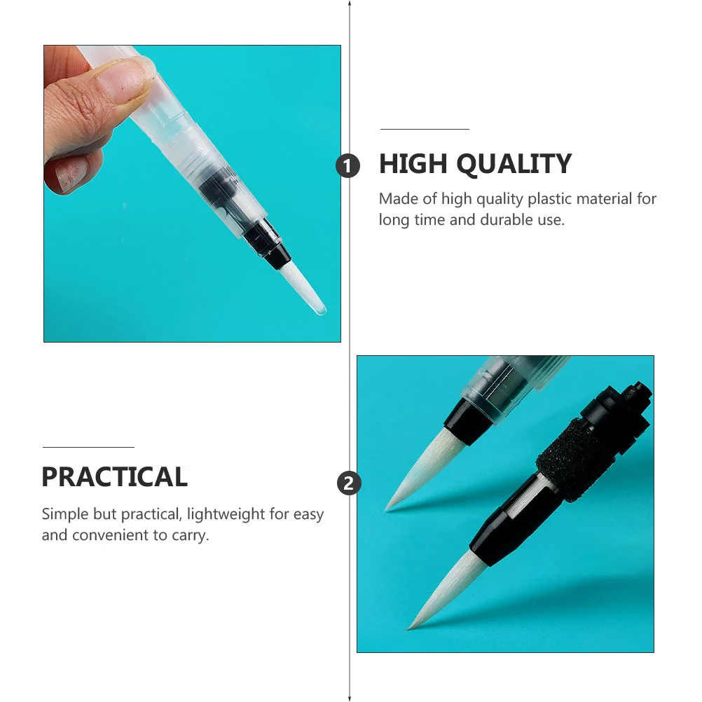

6Pcs Water Brush Pens Set Ergonomic Handle Portable Lightweight Watercolor Brush Pens for Students Artists Painting Supplies
