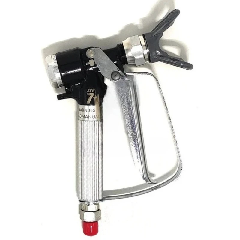 Tpaitlss  XTR7 Airless Spray Gun for 500Bar Spraying Paint Jobs Round Handle 4-Finger Trigger No Tip Protective Coatings