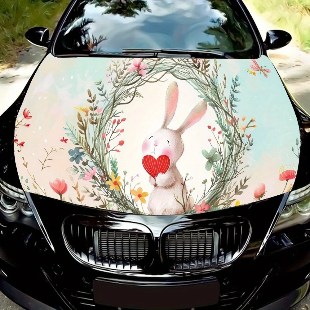 

Dreamy Rabbit Pattern car hood stickers, waterproof self-adhesive, scratch resistant, easy to stick, durable car PVC stickers, c