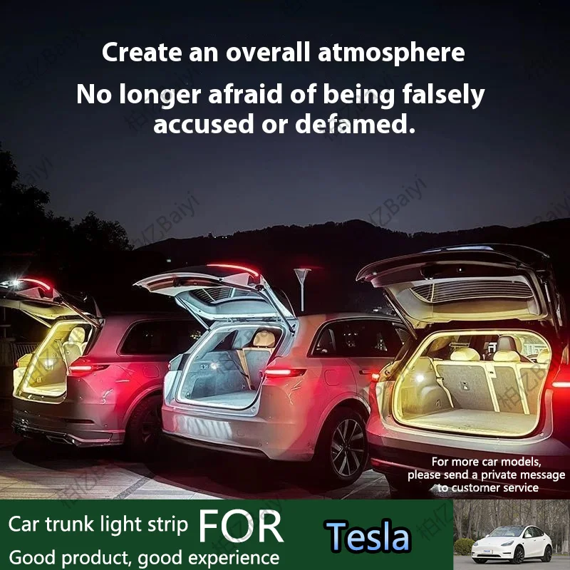 

For Tesla Full range rear trunk lights for cars, SUVs, sedans, taillights, ambient lights, automatic 200cm 400cm