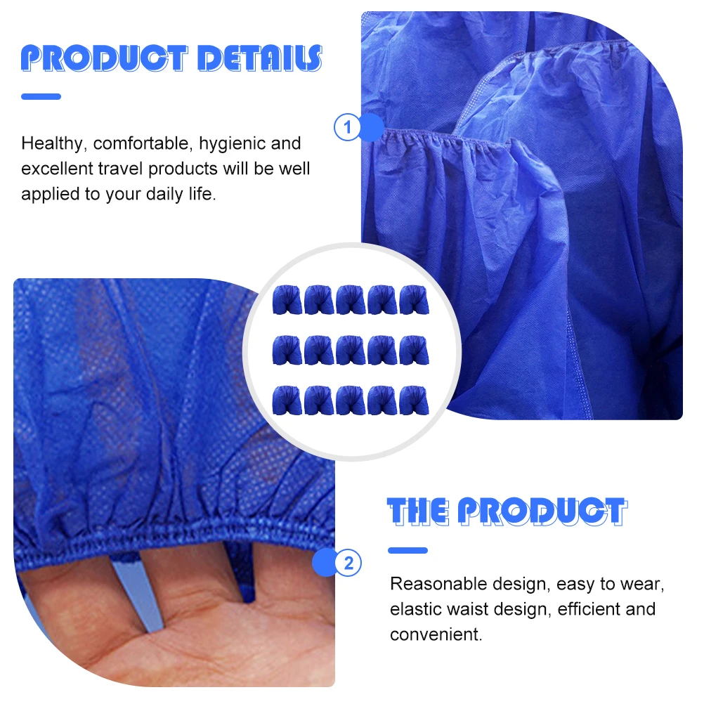 

15pcs Blue Disposable Sauna Underwear Men Non-woven Spa Massage Briefs Travel Hygienic Comfortable Efficient Easy Elastic Waist